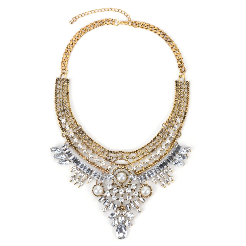 Ojshang 2017 Новая мода Бохо ручной работы Коренастый Кольер AB Цвет Кристалл Макси