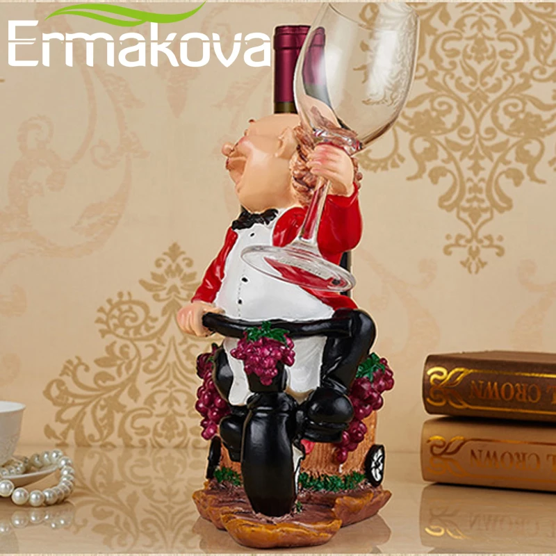 ERMAKOVA смола шеф повара стойка для вина/подставка держатель бутылки вина домашнее