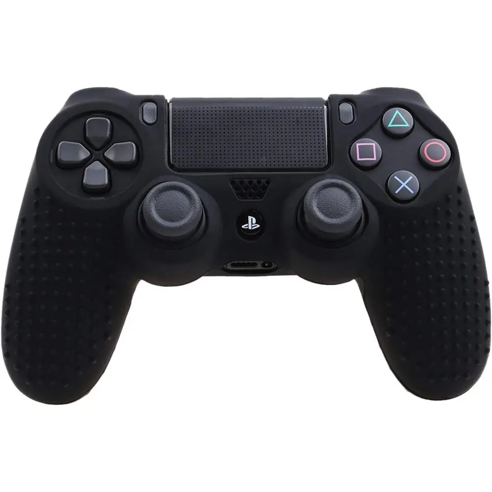 YOTEEN для Dualshock 4 чехол с шипами в горошек силиконовый резиновый гелевый Чехол для sony PS4 Slim/Pro Чехол для контроллера красный синий - Цвет: Черный