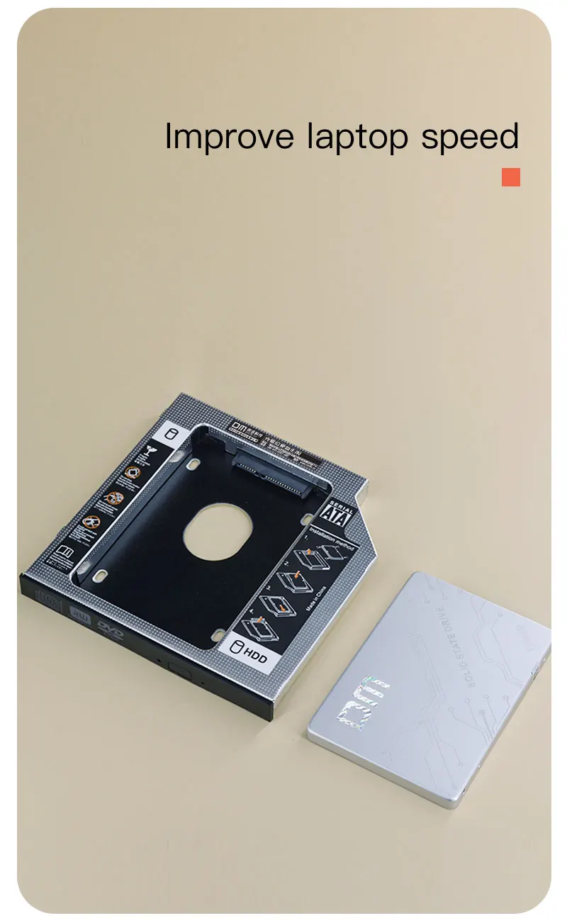 DM HDD Caddy DW95S 9,5 мм Алюминий Optibay SATA 3,0 коробка для жесткого диска корпус DVD адаптер 2,5 SSD 2 ТБ для ноутбука CD-ROM