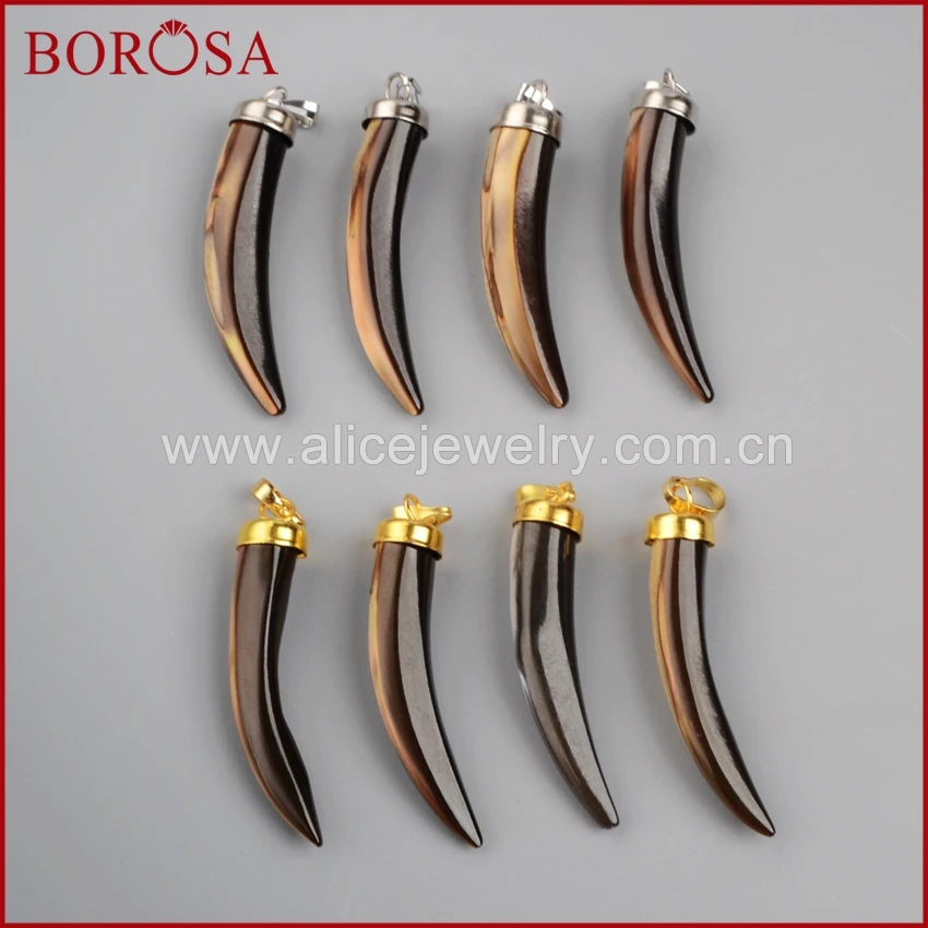 BOROSA 10 шт. Золотая или Серебряная шапка натуральный коричневый корпус собачья