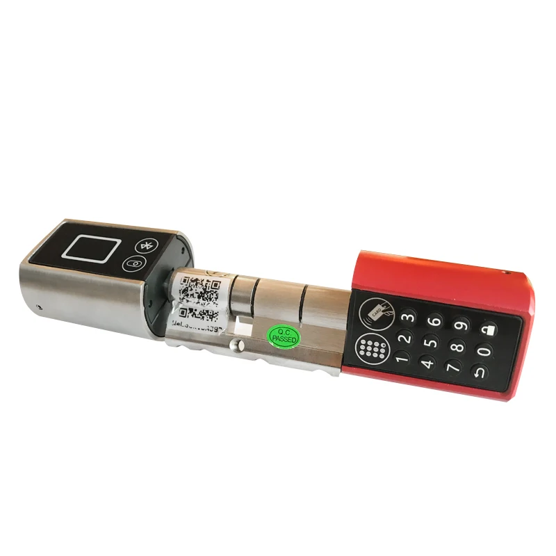 

Replaceable Red Stainless Steel Cover for Smart keyless Cylinder Door Handle Lock