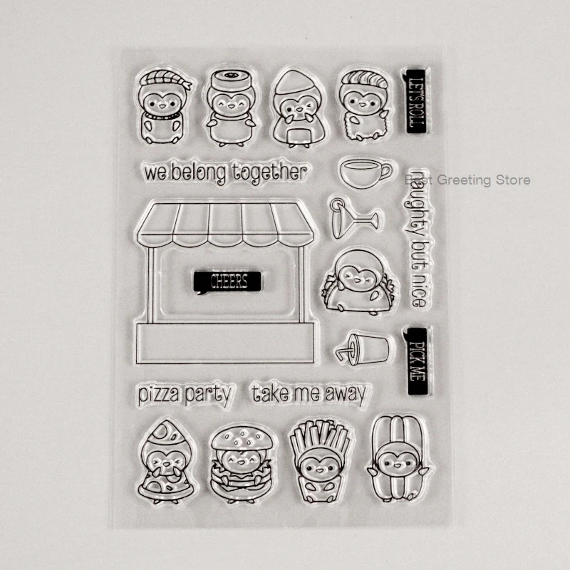 

cute fast food clear stamps papercraft diy food party stamps for kids craft
