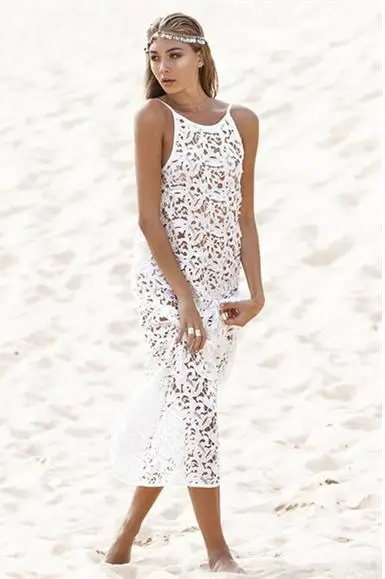 Новинка 2016 модное пляжное женское сексуальное летнее белое кружевное вязаное