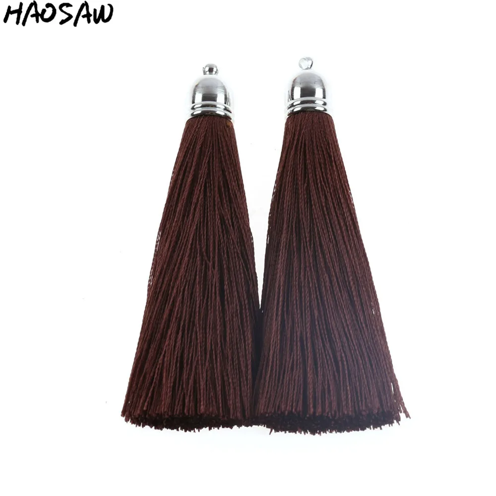 8CM 5Pcs/Lot With Rhodium Caps Tassels Pendant For Women DIY Earrings Tassel/Silk Jewelry/Jewelry Findings/Handmade Accessories | Украшения