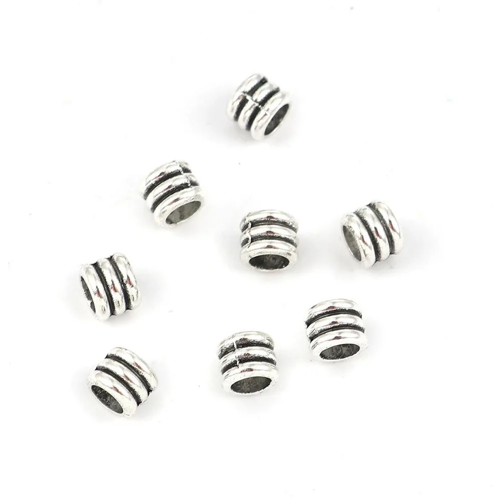 DoreenBeads цинковая основа стандартный цилиндр серебряный цвет полоса 6 мм (2/8 дюйма) x