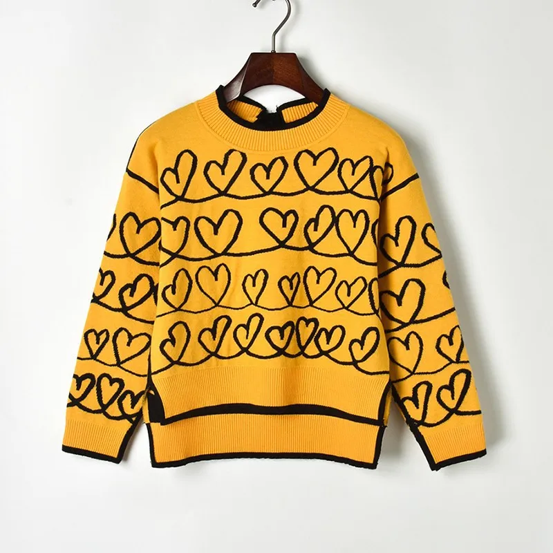 Winter Sweater Women 2019 Cashmere Knitted And Pullover Love Heart Pattern Jumper Pull Femme | Женская одежда