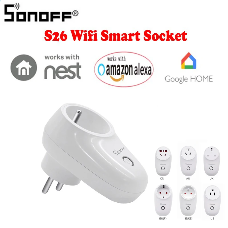 Умная розетка Sonoff S26 с Wi Fi работает Alexa Google Home|Смарт-гаджеты| |