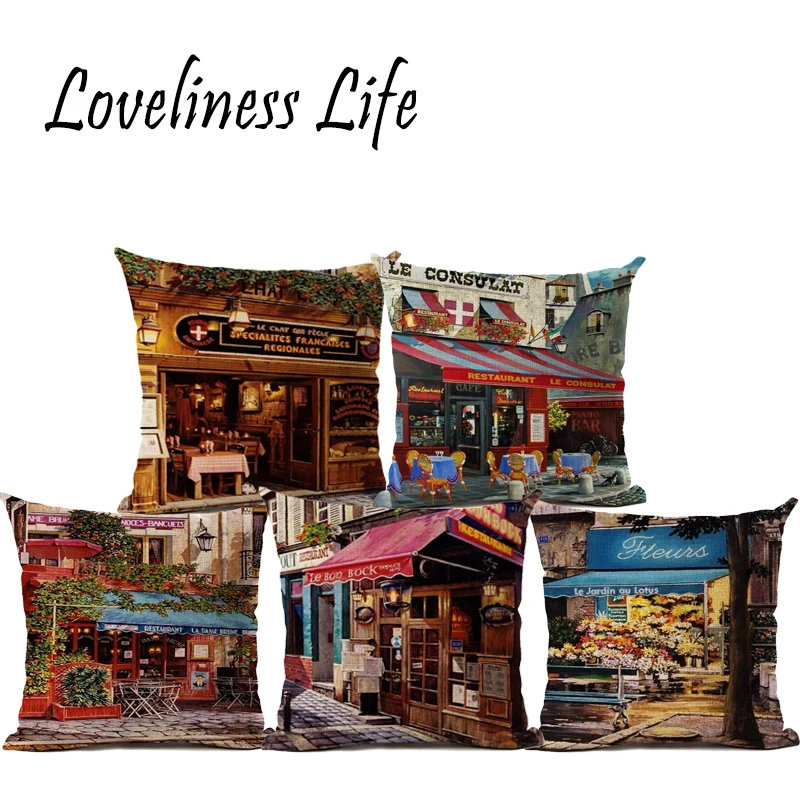 Ретро нордический дизайн строительство печать домашняя посуда наволочка