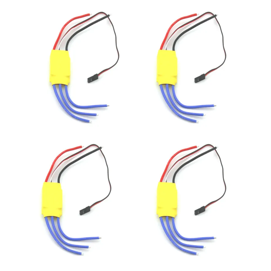 4 шт/лот НОВЫЙ 30A Бесколлекторный Регулятор Скорости Мотора Управления RC BEC ESC для 450 Вертолета 550 мм Квадрокоптера ZMR250.
