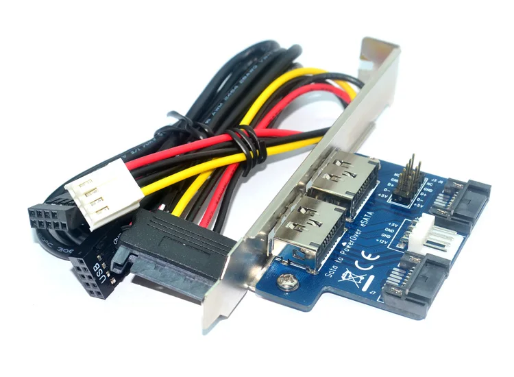 Настольный компьютер 20 шт./лот двойной порт SATA на Power eSATA esтап преобразователь 9pin