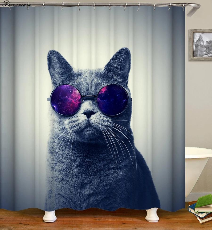 Занавеска для душа в виде кошки