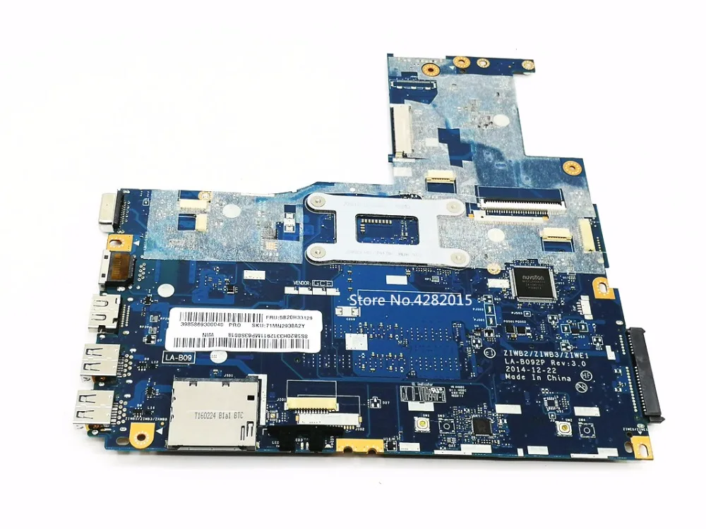 ZIWB2/ZIWB3/ZIWE1 LA-B092P Rev: 3,0 материнская плата для ноутбука lenovo B50-80 материнская плата(для процессора intel 3205U) протестирована