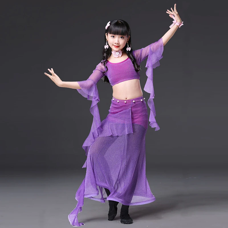 Belly Dance Costumes Girls Children Indian Dress For Kids Long Skirt Competition Clothing DN1133 | Тематическая одежда и