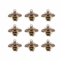 2pcs 4pcs rhinestone bee charms enamel alloy pendant gold color women bracelet diy necklace jewelry earrings accessories gift