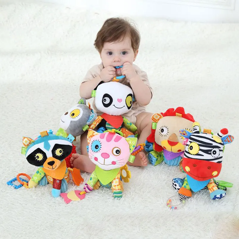 8*24 см милые животные погремушки для младенцев раннее обучение кольцевой звонок