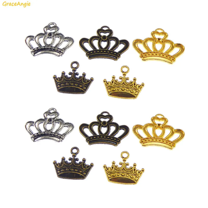 12 шт. металлические подвески в форме королевской короны|diy pendant|charming accessorypendants crafts