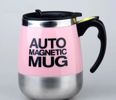 pink Авто Магнитная Кружка Кофе Молоко микс чашки 304 нержавеющая сталь стакан креативная электрическая ленивая самоперемешивающаяся кружка - Цвет: pink