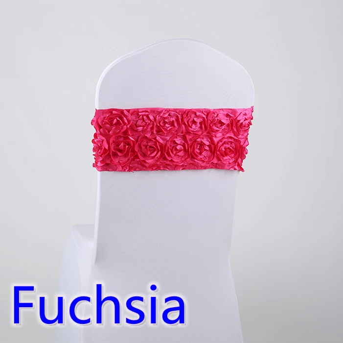 

Fuchsia Colour Chair Sash Wedding Lycra Chair Sash Luxury Spandex Rosette Rose Flower Chair Sash Kitchen Dinner Chair Sash