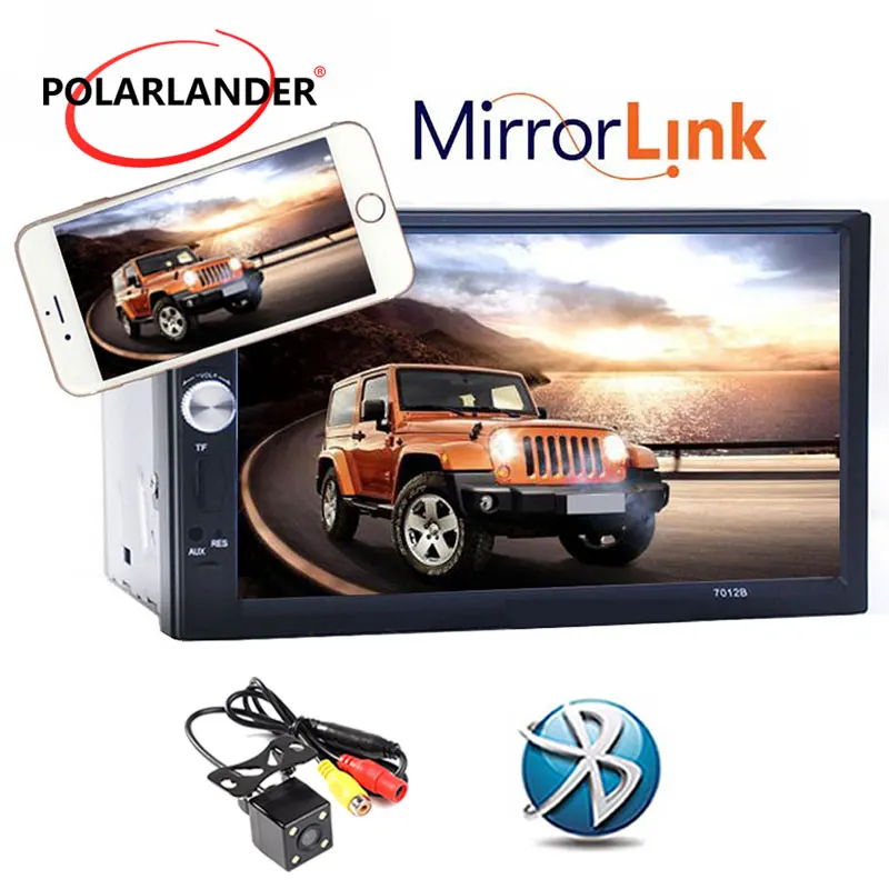 2 Дин 7 ''дюймовый LCD Сенсорный экран магнитофон магнитола автомобиль радио-плеер поддержка 5 Языков Меню BLUETOOTH hands free камера заднего вида