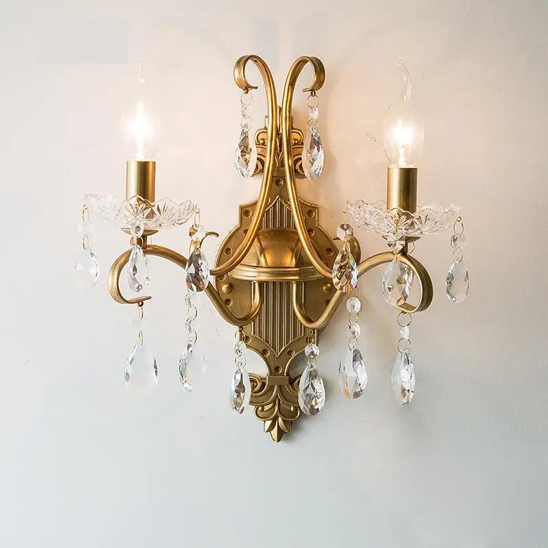 Американский винтажный Хрустальный настенный светильник освещение