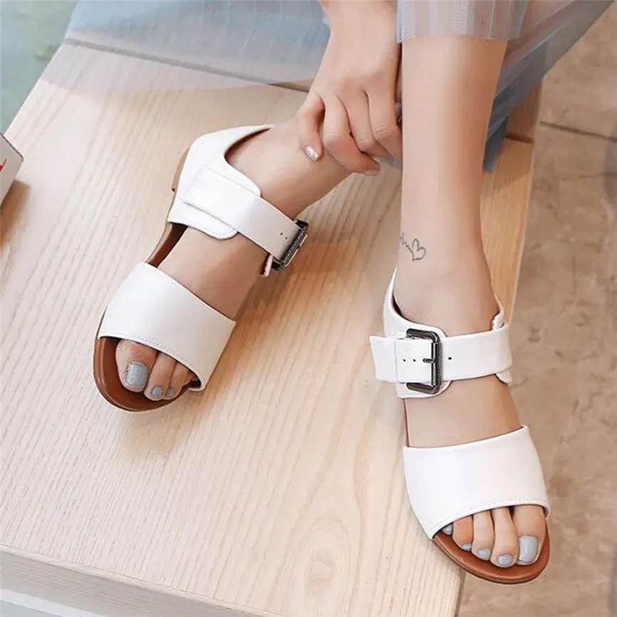 Женская обувь летние женские сандалии модные с пряжкой на ремешке женская
