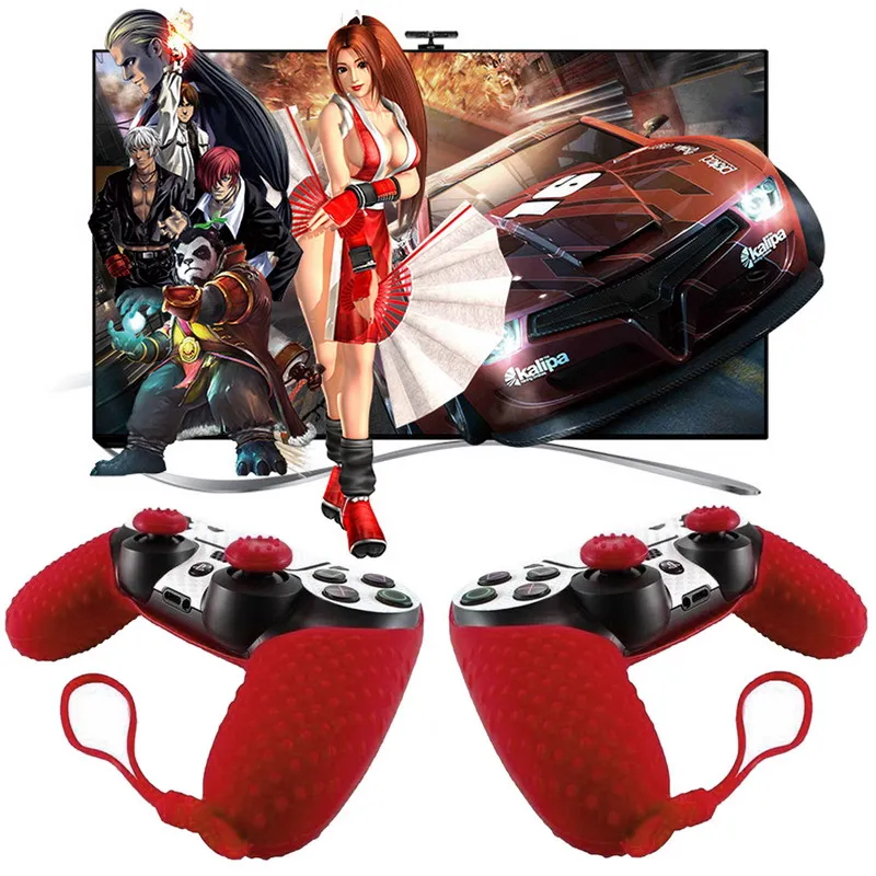 ALLOYSEED красный резиновый протектор Силиконовый чехол кожи джойстика колпачки для