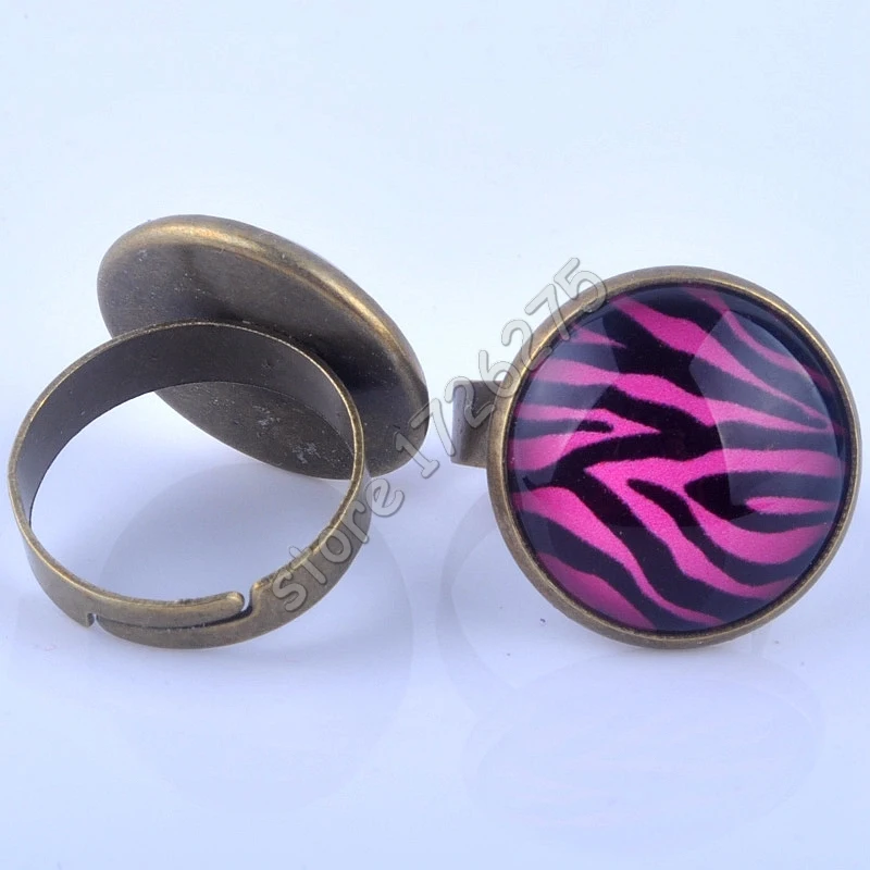 Новинка 2016 винтажное дизайнерское кольцо 18 мм с рисунком стекло кабошон бронза