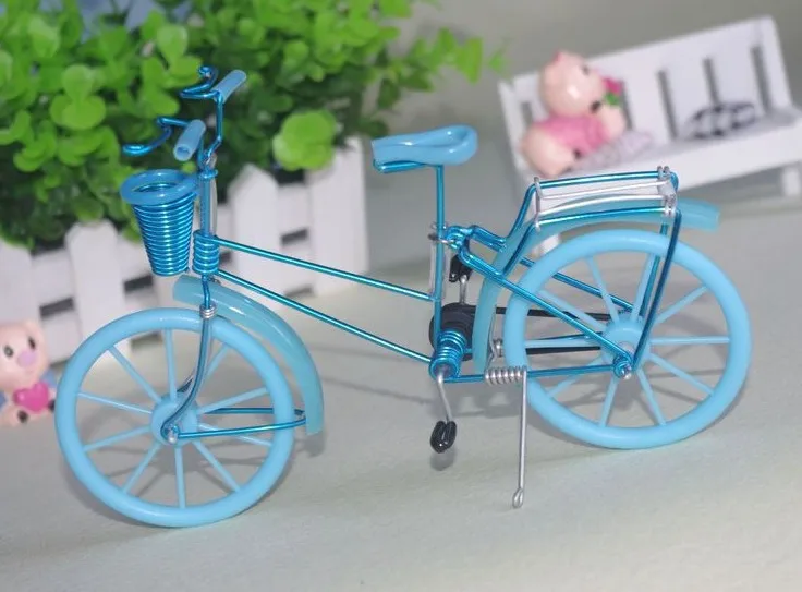 Free shippinh with Aluminum handicraft Color wheel bike model/with Basket/cjh-B |