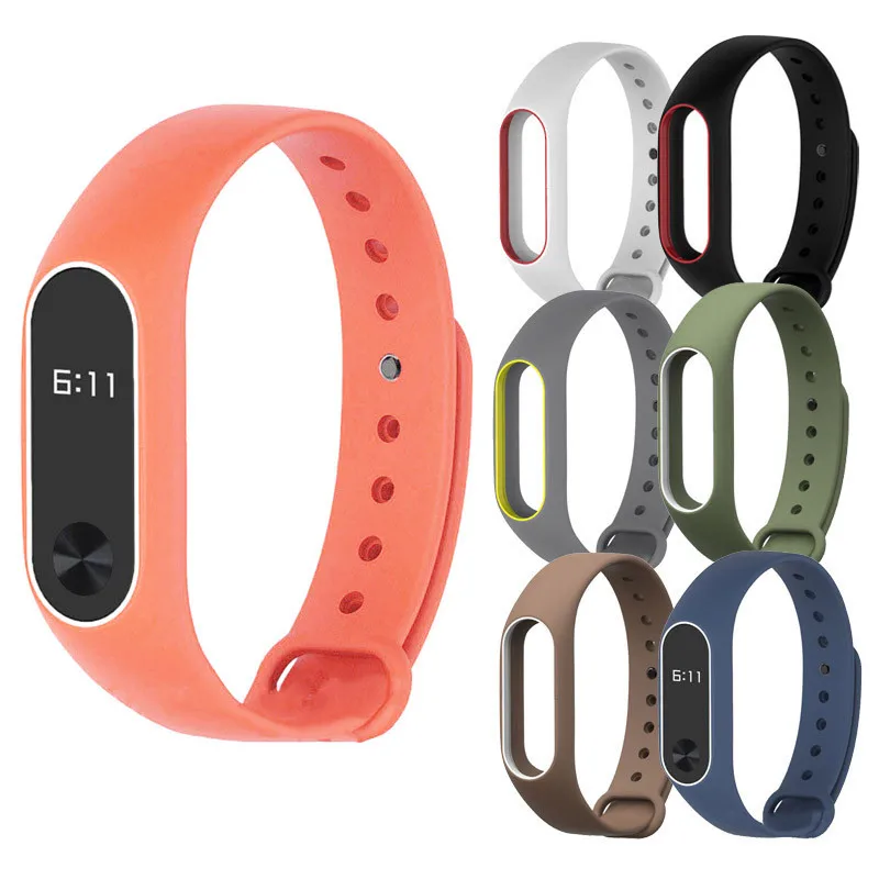 Мягкий силиконовый ремешок TPE браслет сменный высокого качества для Xiaomi Mi Band 2