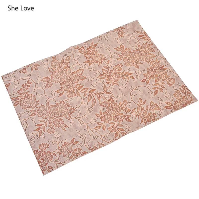 She Love A4 винтажная цветочная ткань из искусственной кожи для сумок с бантом 21x29 см