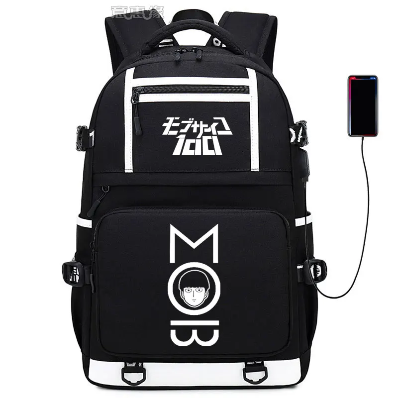 011 Mob Psycho 100 Рюкзак Mobu Saiko Hyaku сумка Повседневная usb зарядка рюкзак аниме Studert школьная сумка для ноутбука дорожная сумка - Цвет: 011