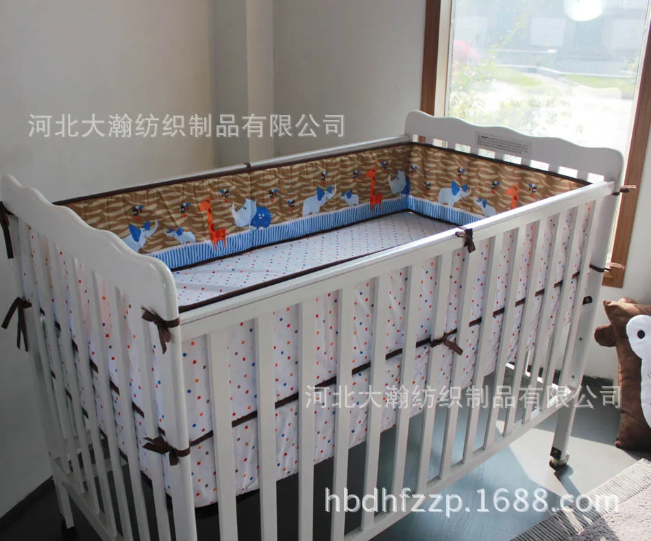 

3PCS Baby Bedding Set Cot Crib Bedding Set for girls boys kit berço (bumper+duvet+bed cover)