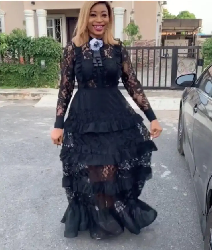 винтажное платье кружевное Женское сексуальное с круглым вырезом многослойные