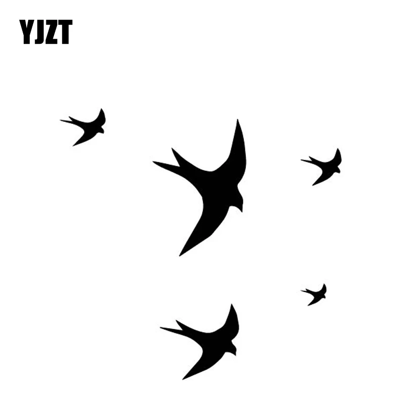 

YJZT 16,4 см * 15,8 см Ласточка Летающий Декор Творческий виниловые наклейки на машину наклейка багажник автомобиля черный/серебристый C4-2044