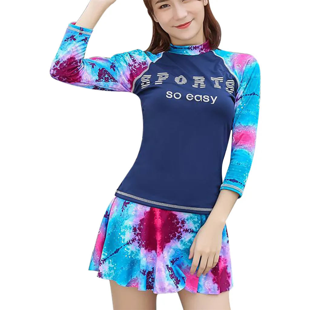 Женский костюм для серфинга с цветочным принтом купальник длинным рукавом и