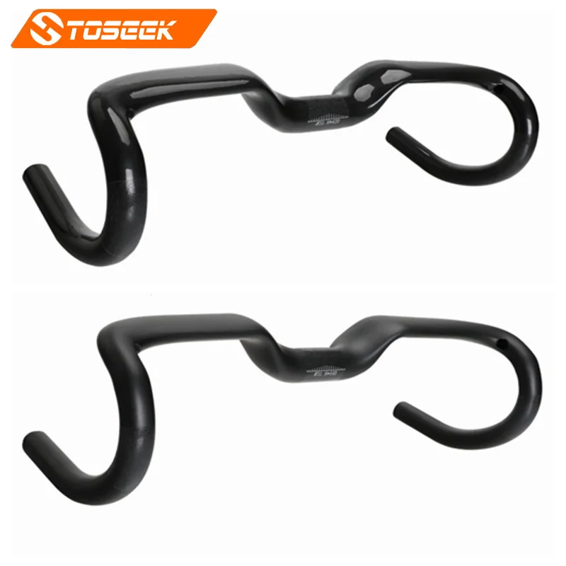 Руль велосипеда из углеродного волокна TOSEEK изогнутый матовый блеск 400/420440|road bike