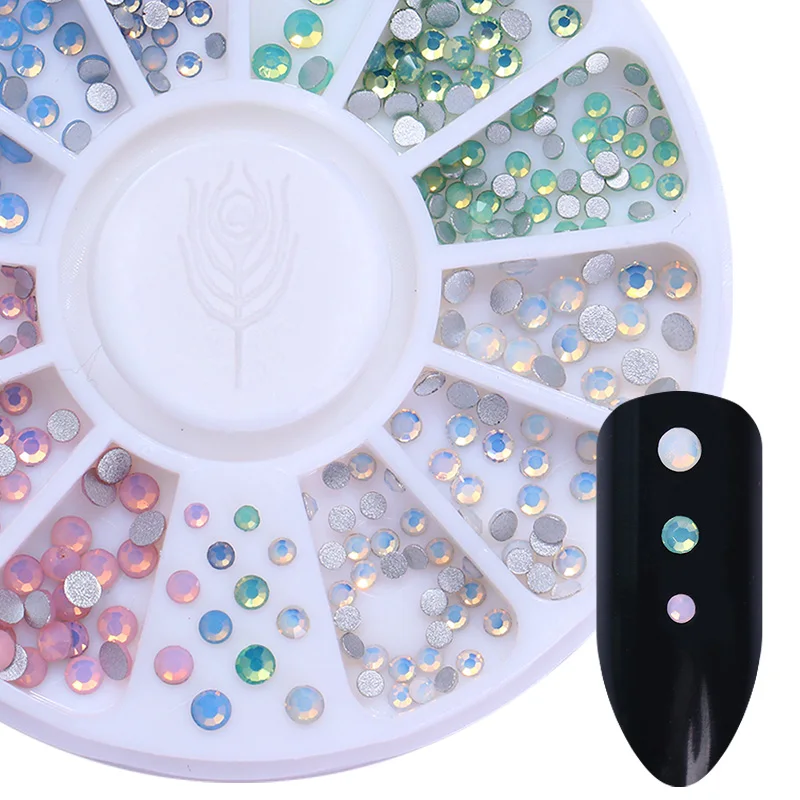 1 коробка опаловые Стразы для ногтей плоская подошва крестик цветок от солнца