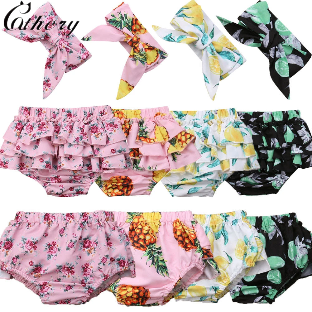 Cathery/модные детские шорты с оборками для маленьких девочек трусики шаровары 2
