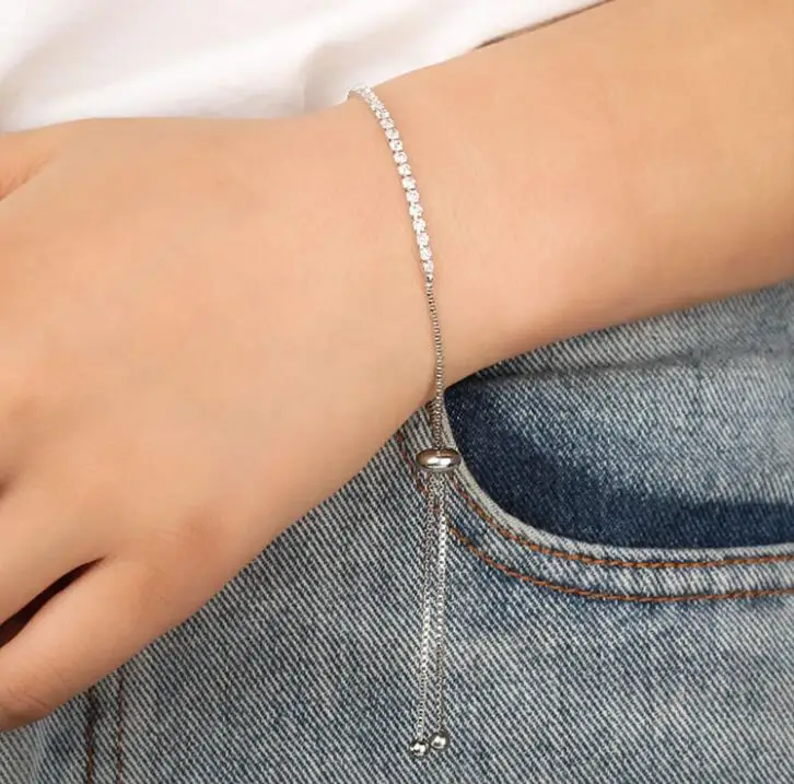 Браслеты с простыми блестящими кристаллами Женские Ювелирные изделия Золотые