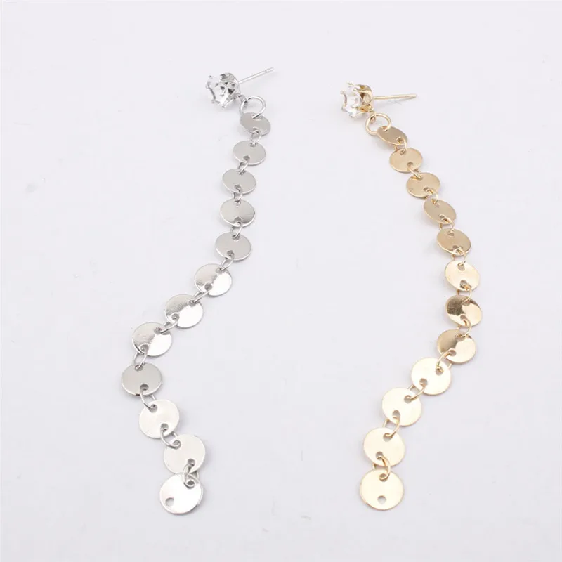 SexeMara Золото Цвет Кристалл серьги с кисточками для женщин бар длинные висячие в