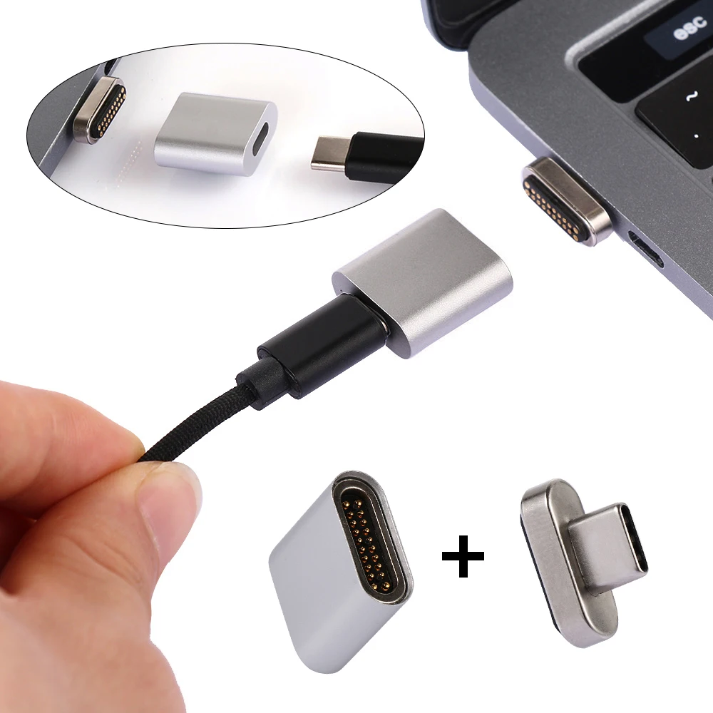 20 контактов магнитный USB C адаптер Тип C разъем PD 100 Вт Быстрая зарядка Высокое качество для MacBook Pro Pixel samsung S10 huawei