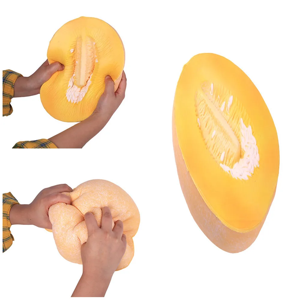 HIINST милые игрушки пушистые Squishies Squeeze Jumbo супер гигантские мягкие канталупы медленно поднимающаяся сжимающая игрушка для снятия стресса MJ1025
