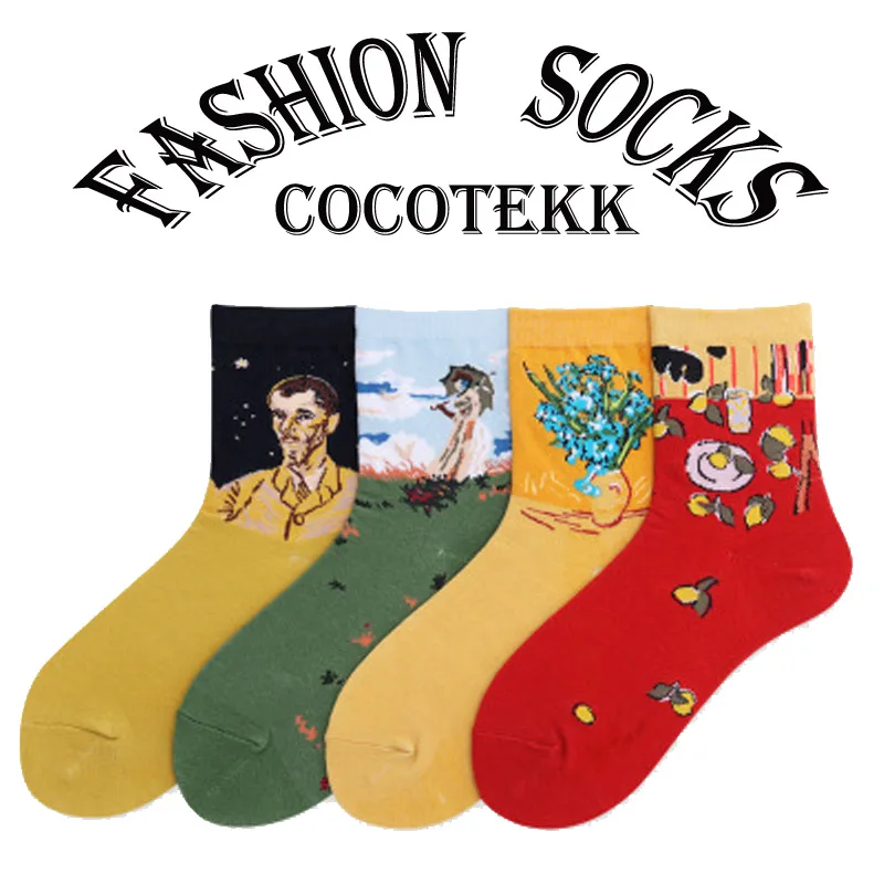 2018 новые модные дизайнерские носки COCOTEKK с абстрактным рисунком масляной