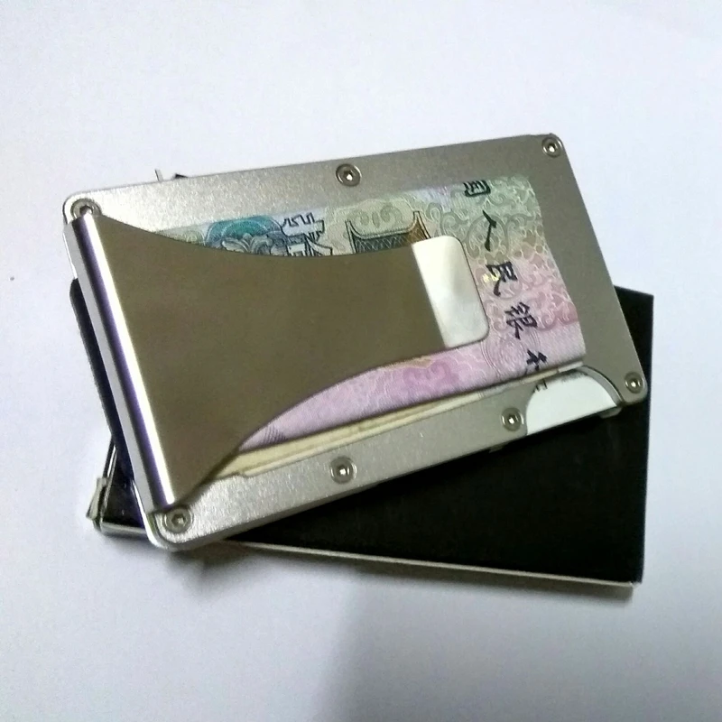 Muticolors для женщин и мужчин металлический RFID блокирующий кошелек минималистичный