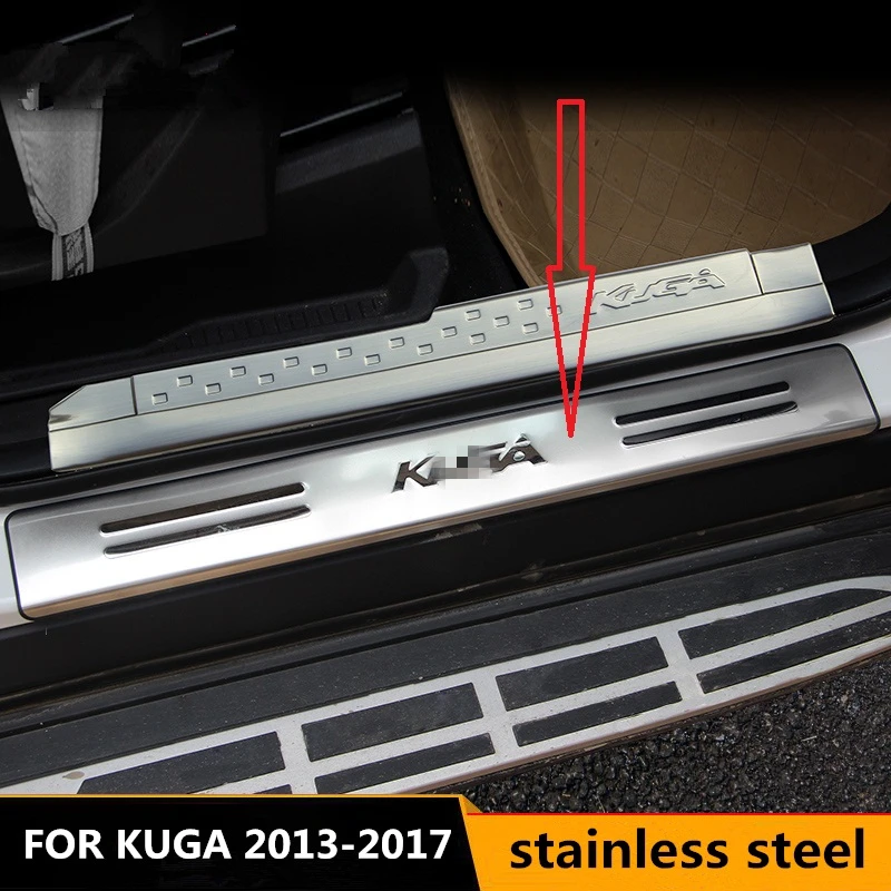 

stainless steel door sill strip for KUGA FORD Escape 2013-17 Exterior car-styling welcome pedal Scuff Plate cover Threshold Trim