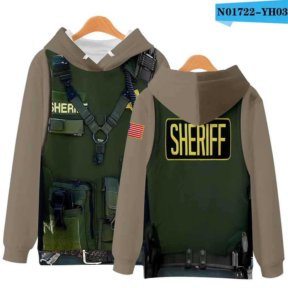 3d hoodies Демисезонный военная форма шерифа 3d толстовки пуловеры моды Для мужчин Для женщин толстовка с капюшоном Повседневное с длинными рукавами толстовки с капюшоном - Цвет: 3d hoodies