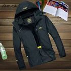 DIMUSI осень мужская Тонкая мужская повседневная куртка пальто армейская тактика ветровка мужская Водонепроницаемая дышащая с капюшоном 6XL, TA205