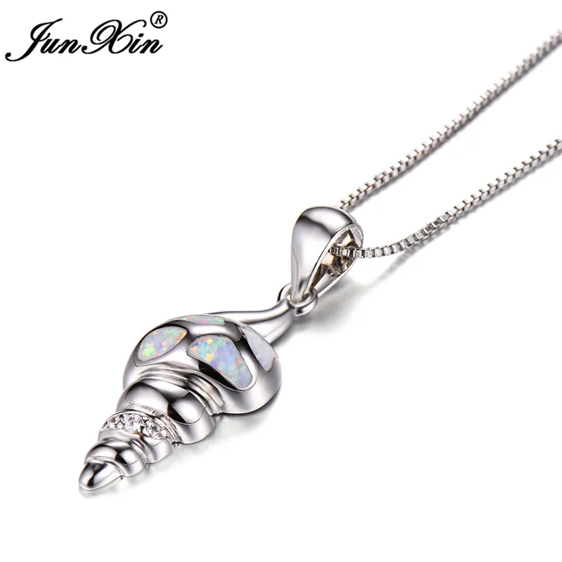 Милые женские ожерелья с подвесками в виде ракушек серебряного цвета синего