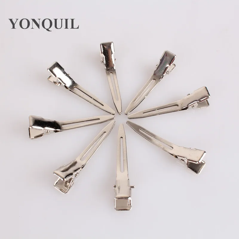 

Single Prong Alligator Clip Silver Metal Hair Clips DIY Hair Accessories For Girls Show Wholesale 1 3/4 Inches 200 Pieces/Pkg